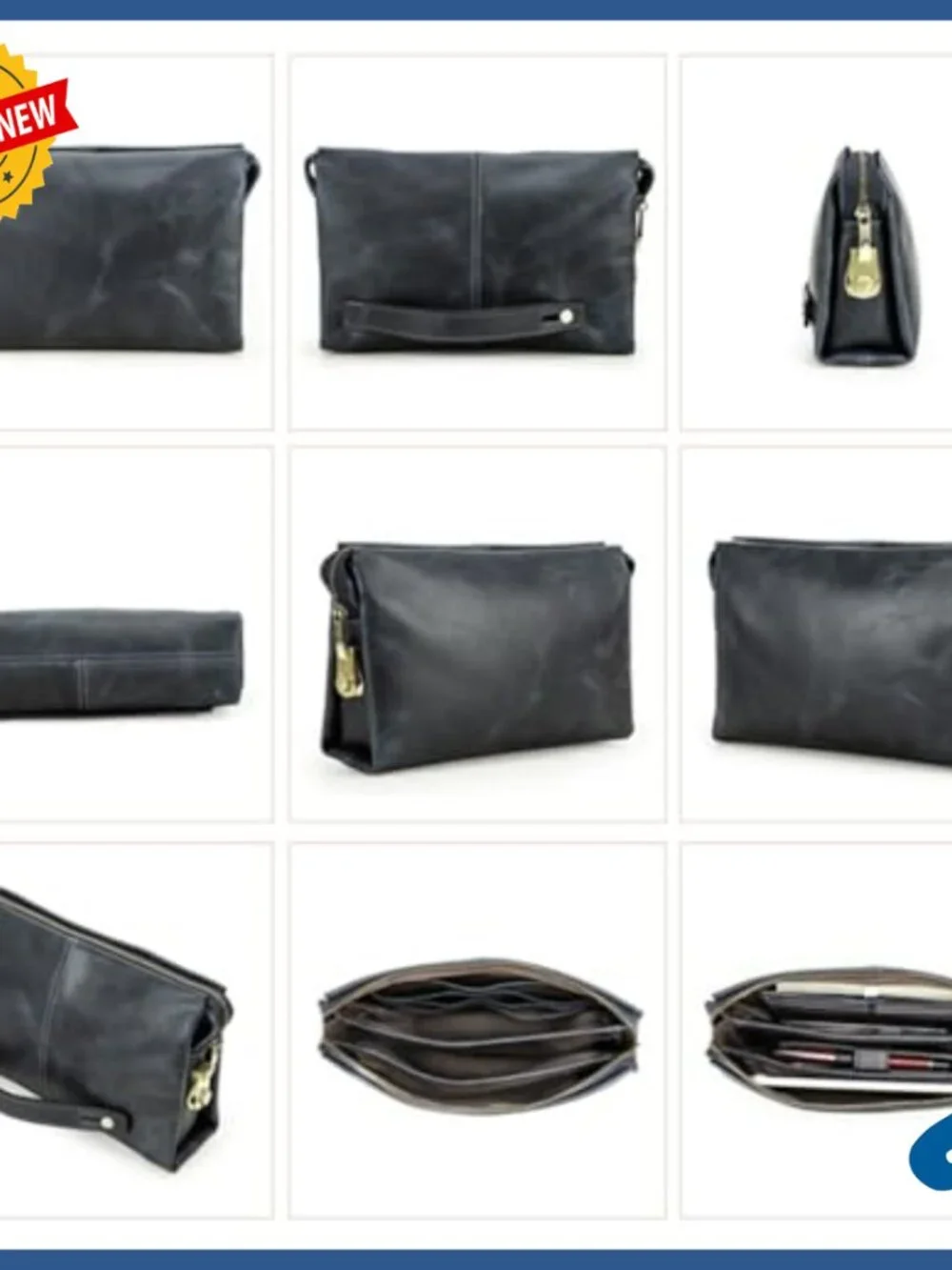 Leather Anti-Theft Clutch Bag with Lock, Large Capacity Travel Purse for Men